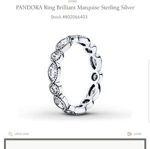 PANDORA Ring Brilliant Marquise Sterling Silver